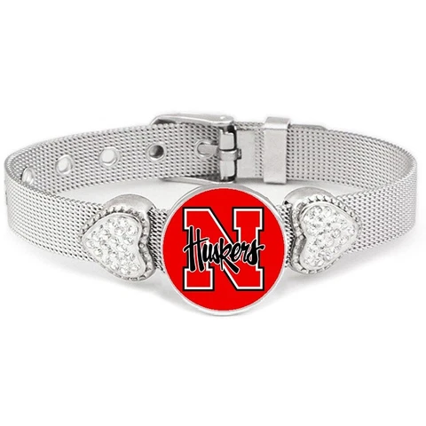 Special Nebraska Cornhuskers Womens Adjustable Silver Bracelet Jewelry Gift D26 Cover