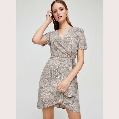 Aritzia Babaton Wallace Dress Snake-print wrap dress size XXS - Image 1 of 4
