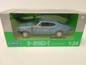 Welly Oldsmobile 442 metallic blue 1968 1/24 24024W - Foto 1 di 2