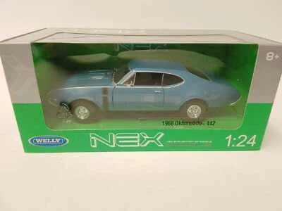 Welly Oldsmobile 442 metallic blue 1968 1/24 24024W - Immagine 1 di 2