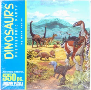 NEU HOYLE DINOSAURIER PRÄHISTORISCHE PARTY VON MARK HALLET 550 Teile 18x24 Puzzle - Bild 1 von 4