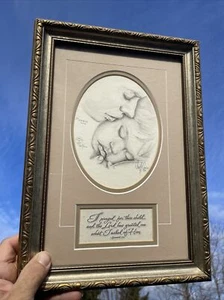Pencil Art Dave McCamon Mommy's Love Framed Signed Circle Bible Verse ❤️blt39j3 - Picture 1 of 17
