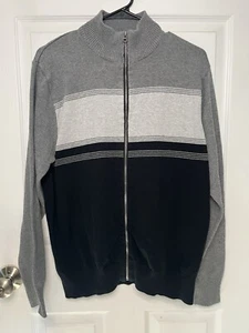 Boys Dockers Gray And Blue full zip Long Sleeve Sweater Size LG - Picture 1 of 5
