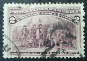 StampGeek Scott #231, Landing Of Columbus, USED, F-VF, HR, THIN - Picture 1 of 2