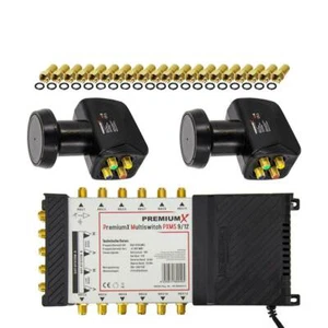 PremiumX Multiswitch 9/12 Multischalter SAT Verteiler 2x Quattro LNB HD TV 4K 8K - Afbeelding 1 van 7