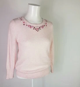 M&S Yewellery Pink Knit Sweater Lightweight Jumper Size 8 Eur 36 - Picture 1 of 12