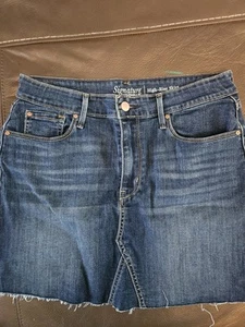 Levi's Signature Women's Blue Denim Mini High Rise Skirt Size 8/w29 - Picture 1 of 6
