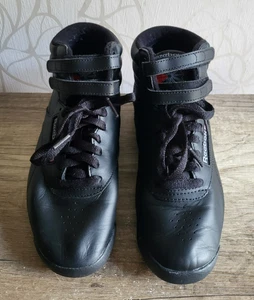 Reebok Freestyle High Top Black Schuhe Sportschuhe Sneaker Damen Schwarz Gr. 38 - Picture 1 of 7