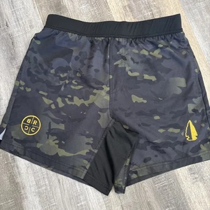 Tachuntfish Shorts Men S Camo Athletic Gym Stretch 6" Black Rifle Coffee Logo - Picture 1 of 15