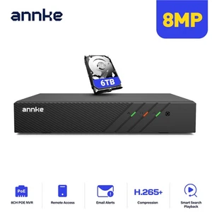 ANNKE 8CH Channel H.265+ 8MP Security NVR Recorder for 4MP/6MP/8MP POE IP Camera - Picture 1 of 16