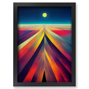 Framed Sensational Abstract Sunset Wall Art Canvas Print Poster Picture, Decor - Picture 1 of 4