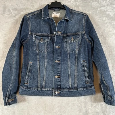 Old Navy Built in Tough Denim Trucker Jean Jacket, ￼Men  Size M - Image 1 of 4