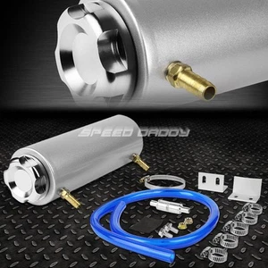 7.25" x 2.5"ROUNDED BILLET ALUMINUM OIL CATCH RESERVOIR BREATHER TANK+CAP CHROME - Bild 1 von 5