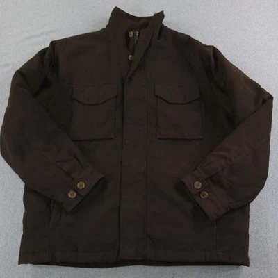 St Johns Bay Jacket Mens Large Insulated Quilted Utility Pockets Button Zip Coat - Image 1 of 4