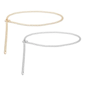 2 Pezzi Cinture Catena Vita Donna, 41,3" Cintura Donna Western per Donna, Oro, Argento - Foto 1 di 6