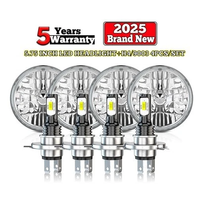 4 faros LED redondos de 5,75 pulgadas para Chevrolet Impala/Corvette 1974-1978/80-82 Foto 1 de 4