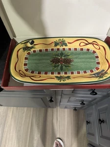 Lenox WINTER GREETINGS DAILY 14,25" Antipasti Vassoio Servizio Piatto Come Nuovo - Foto 1 di 5