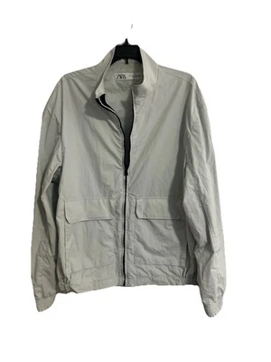 Chaqueta cortavientos para mujer Zara gris, manga larga cremallera completa usada en excelente estado bolsillo interior H5 Foto 1 de 4