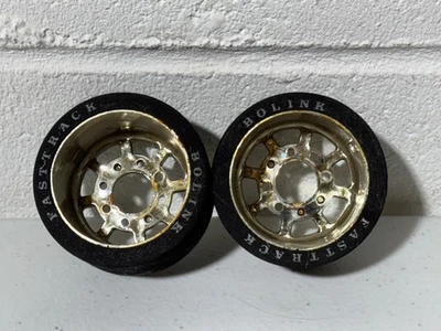 Bolink Fast Track Gold Vintage 1/10 Rear Foam On Road Pan Car Tires Wheels VGC - Image 1 of 4