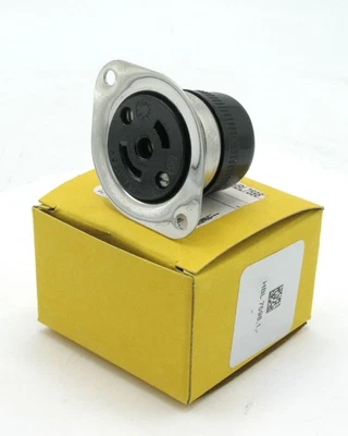 Hubbell HBL7598 Midget Twist-Lock, receptáculo industrial con brida, 125 VCA, 15A Foto 1 de 4