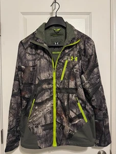 Under Armour Jacket Mens Size Small Camo Cold Gear Scent Control Full Mossy Oak - Picture 1 of 9