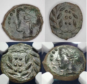 🔥 430-407 v. Chr. Sizilien, Himera AE Hemilitron (1/2 Litra) NGC XF - Bild 1 von 16