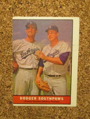 1961 Topps Baseball #207 Sandy Koufax/Johnny Podres (Los Angeles Dodgers - Image 1 of 3
