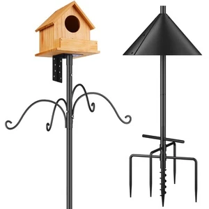 Bird Feeder Pole 92 Inch,Bird House Pole Mount Kit,Heavy Duty Stand 5-Prong A... - Picture 1 of 8