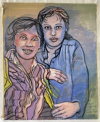 Brigitte Tietze West-Berlino Dipinto A Olio Ritratto Donne Buone Amiche Anni 80 - Bild 1 von 4