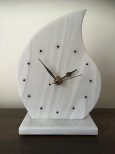 Mantel Table top Clock Hand made with engineered stone, silent movement. - Picture 1 of 5