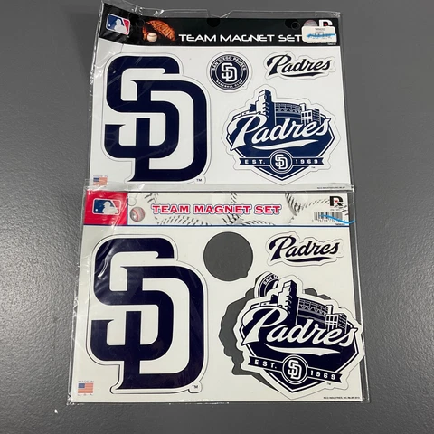 San Diego Padres MLB Baseball 4 Magnet Team magnet Set Sports - LOT OF 2 Black Cover