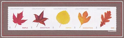 Scott #5971-75 Vibrant Leaves - Postcard Rate (Coil Strip of 5) 2025 Mint NH - Image 1 of 3