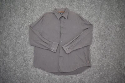 Perry Ellis Button Shirt Adult 2XL Gray Classic Fit Cotton Long Sleeve Mens - Image 1 of 4