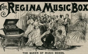 1895 CHRISTMAS Regina Music Box ENGRAVING Wedding Party Dance Celebration 8907 - Imagen 1 de 2