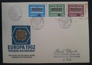 1962 Portugal Europa CEPT FDC ties set of 3 stamps cancelled Lisbon - Bild 1 von 2