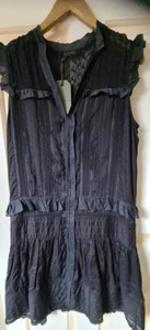 All Saints Jolene Alaw Lace/Frill Dress in Black Size UK 8 BNWT £148 - Picture 1 of 5