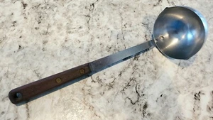 Vintage 10,5" Edelstahl USA Schöpfkelle Dipper Holzgriff - Bild 1 von 2