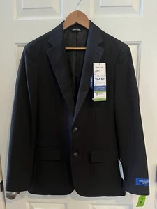 NEW Haggar Men's Black 36 Regular Smart Wash Slim Fit Repreve Suit Jacket, Black - Picture 1 of 10