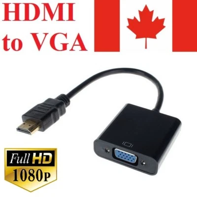 HDMI to VGA Adapter Video Cable Cord Converter 1080P For TV Monitor Computer PC - Image 1 of 4