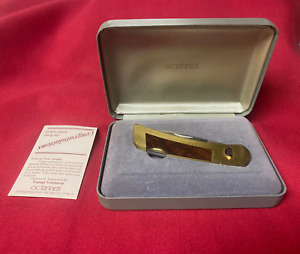 VINTAGE GERBER O.C. TANNER FOLDING LOCKBACK KNIFE 10K GOLD CBI EMBLEM