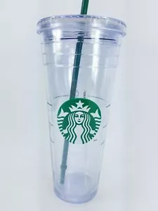 Starbucks Coffee Tumbler 2012 Siren Logo Clear Acrylic Insulated LID & STRAW - Bild 1 von 5