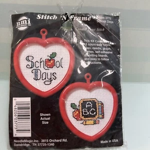 NMI Counted Cross Stitch Kit - School Days #3773 - STITCH N FRAME - Picture 1 of 5