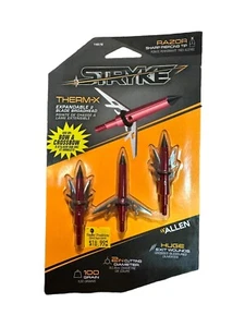 Allen Stryke Therm-X 100 Grain Expandable 2 Blade 2" Cut Broadhead 3 pack - Picture 1 of 2