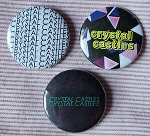 Crystal Castles (electro band) three 25mm button badges. Free UK P&P!