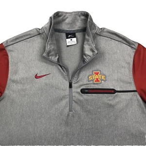 Nike Iowa State Cyclones Men’s L Gray Dri-Fit 1/4 Zip Pullover Jacket ISU Fan🌪️ - Picture 1 of 11