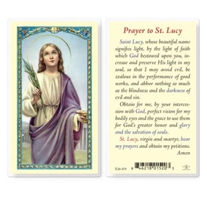 Prayer to Saint Lucy - Laminated Holy Card E24-479 - Picture 1 of 1