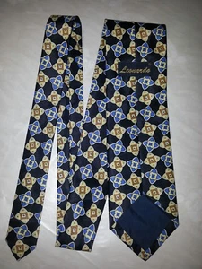 Edle Designer Krawatte, d blau-royalblau-gelb-braun - Bild 1 von 3