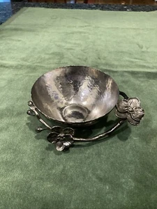 Michael Aram Signed Black Orchid Serving Nut Bowl Hammered Metal Finish - Picture 1 of 9