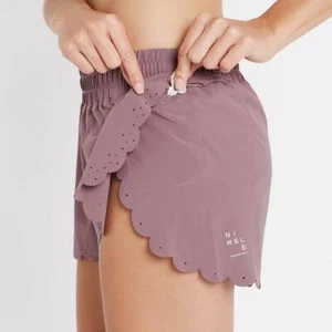 BNWT Nimble Lilac Mauve Laser Cut Scallop Detail Active Run Shorts Size 6 XXS - Picture 1 of 7
