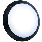 IP65 Outdoor Bulkhead Lamp & Microwave Sensor Matt Black Plain 12W Daylight LED